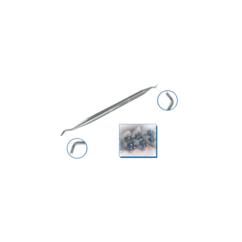 Doblador de alambre de ligadura con punta curva